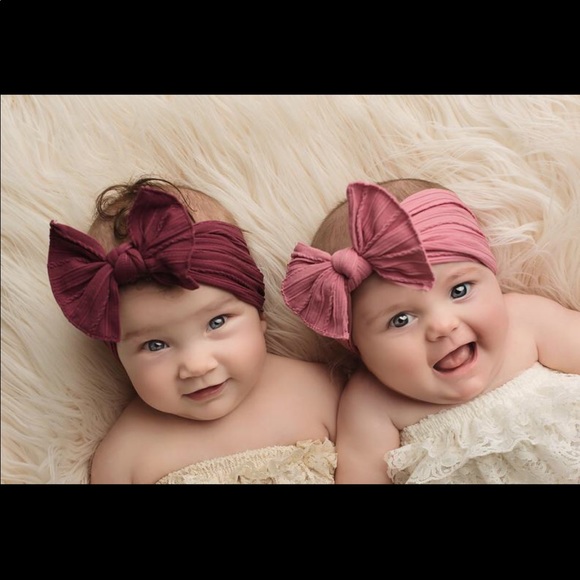 Brand New Set of 6 Cable Knit Nylon Bow Headbands - Picture 7 of 8